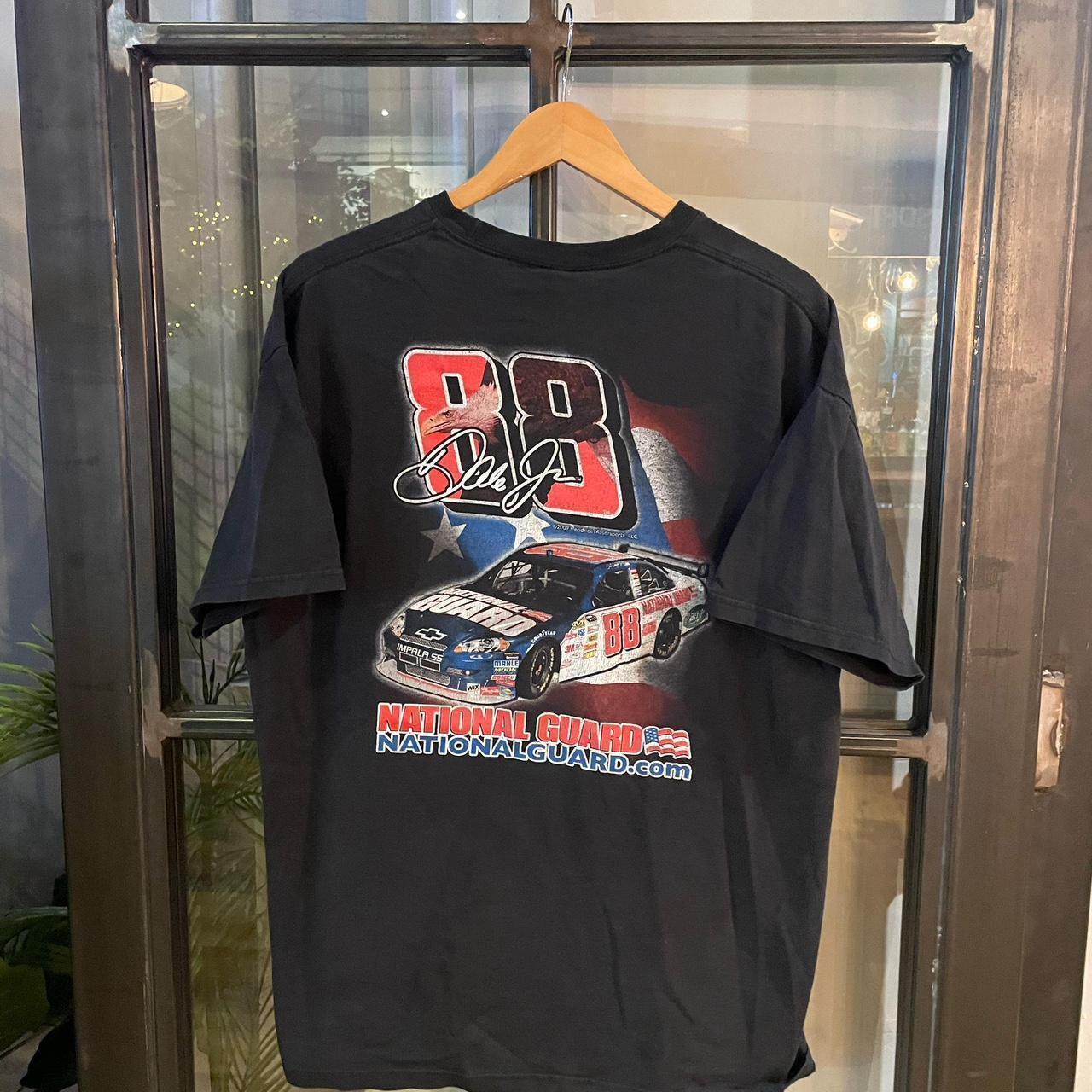 B0425A17F - Vintage Retro Essential Black Nascar Dale Jr. National Guard Graphic Print Top Tee T-shirt #90s #graphic #top #racing #nascar