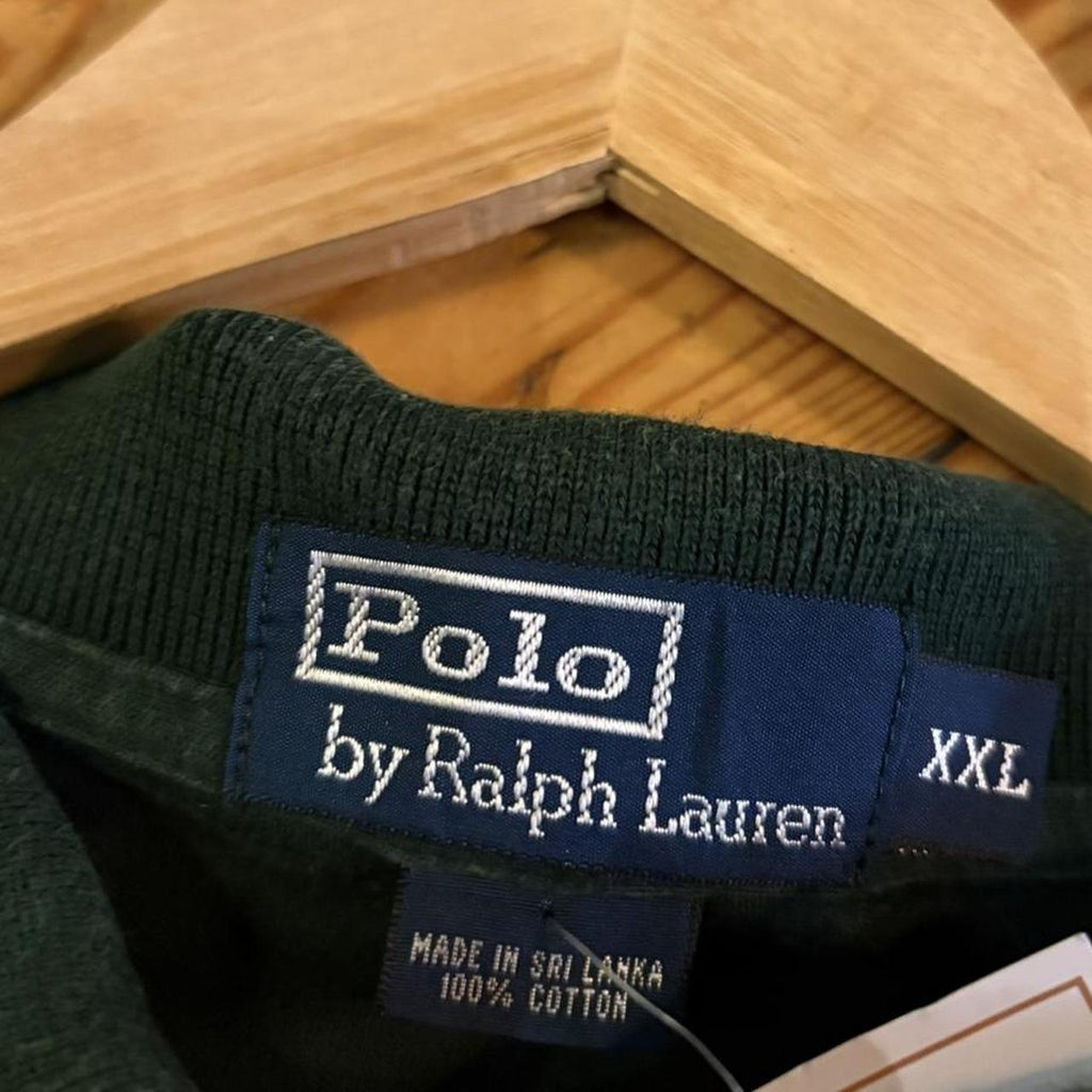 BR2306BP-P - Vintage Retro Ralph Lauren Dark Green Polo Shirt Short Sleeve collared button up top  #Y2K #preppy #chiefkeef #oldmoney #ralphlauren