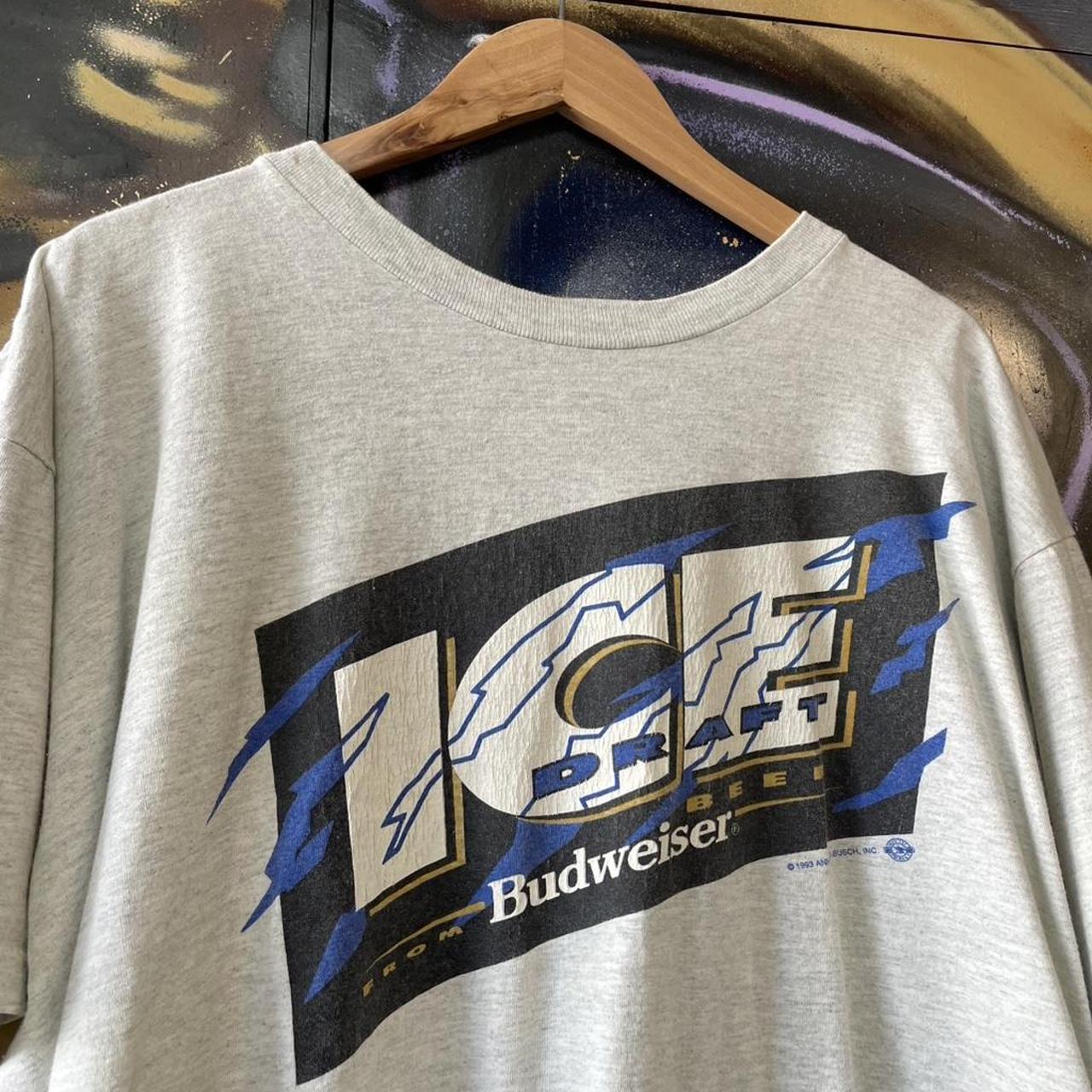 Vintage 1993 Budweiser Ice Graphic Beer Promo Tee
