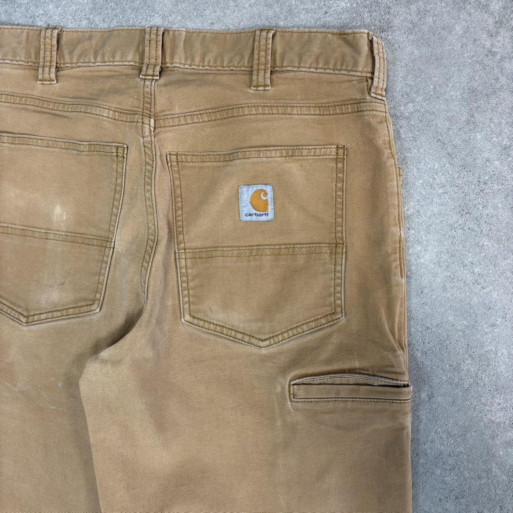 Vintage Carhartt Jeans Mens 32x34 Beige Carpenter Pants Trousers Straight Leg Skate Workwear Y2K 90s