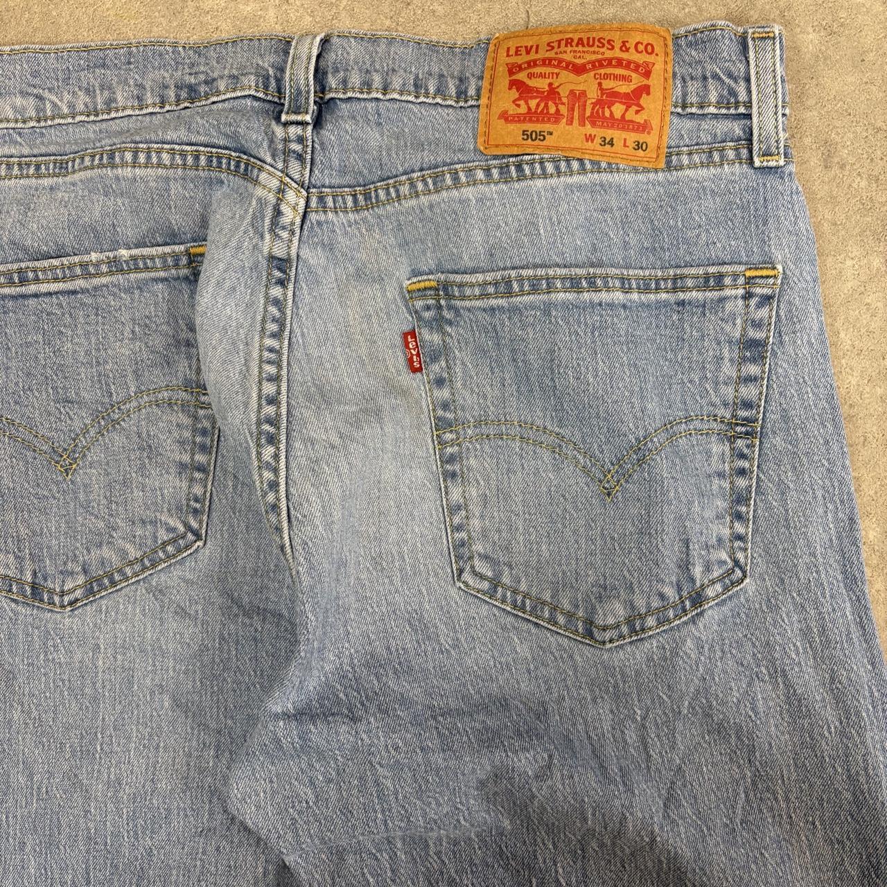 Vintage Levi's 505 Jeans Mens 34x30 Denim Wash Straight Leg Trousers Cowboy Western USA 90s Y2K