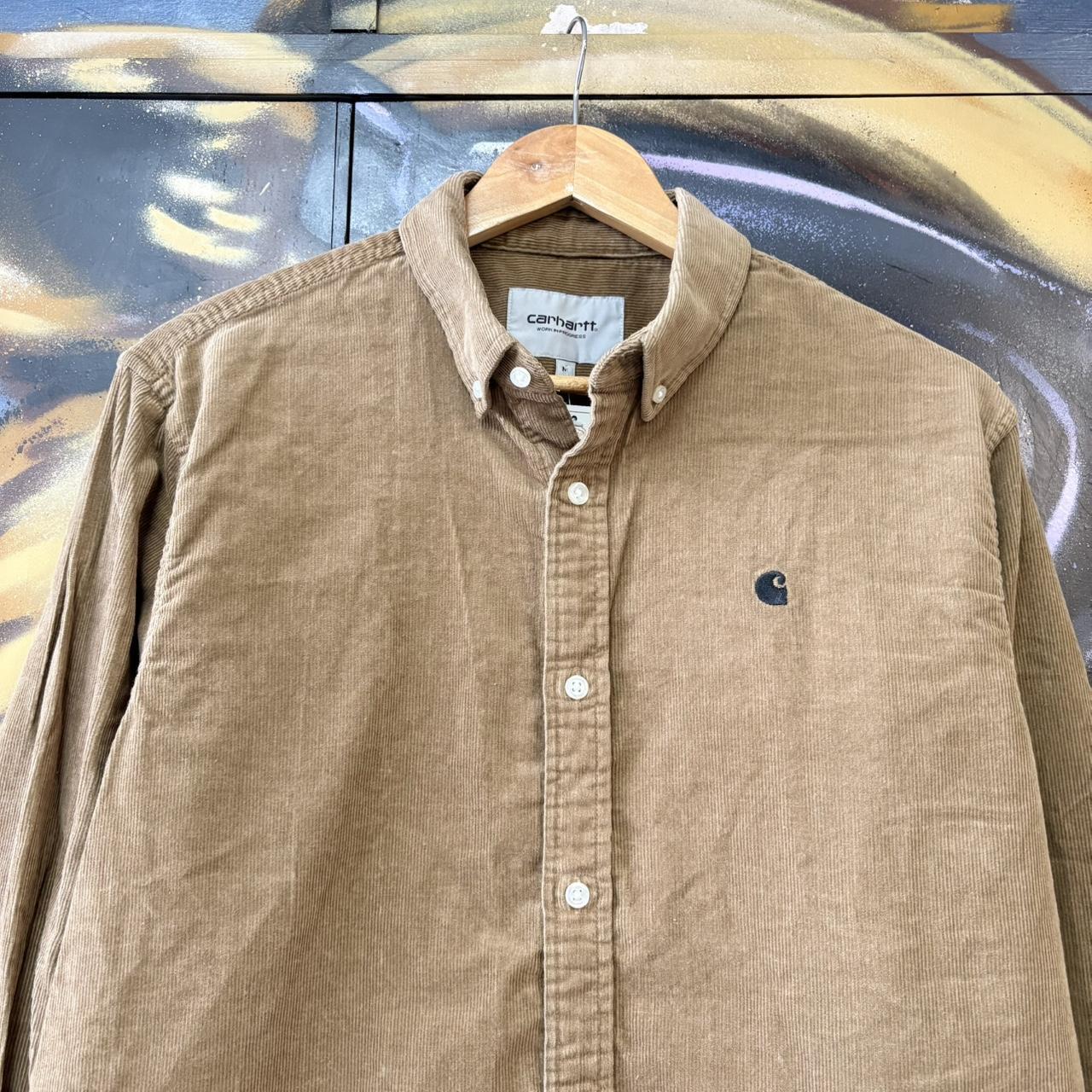 Vintage Carhartt Madison Corduroy Shirt Mens Medium Brown Button Down Workwear 90s Y2K