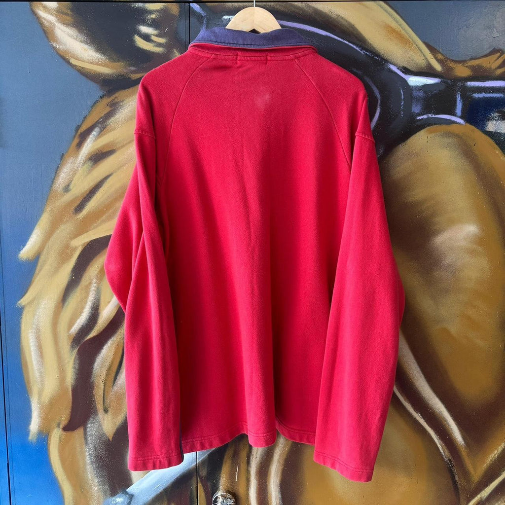 Yves Saint Laurent Embroidered Small Logo 1/4 Zip Sweatshirt