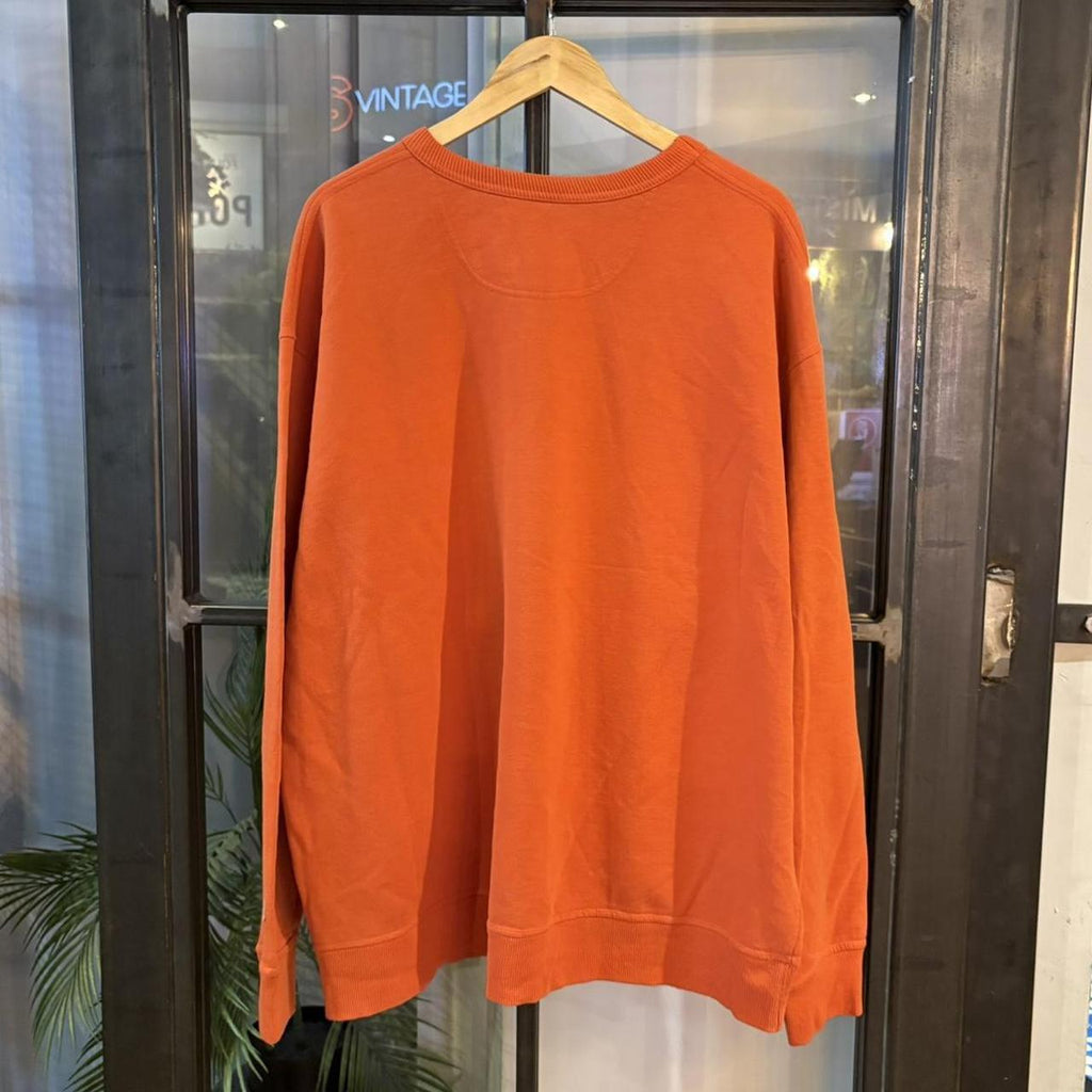 SWT684F - Vintage Retro Essential Orange Champion Crewneck Jumper Sweatshirt with  embroidered logo #90s #sportswear #essential #y2k #champion