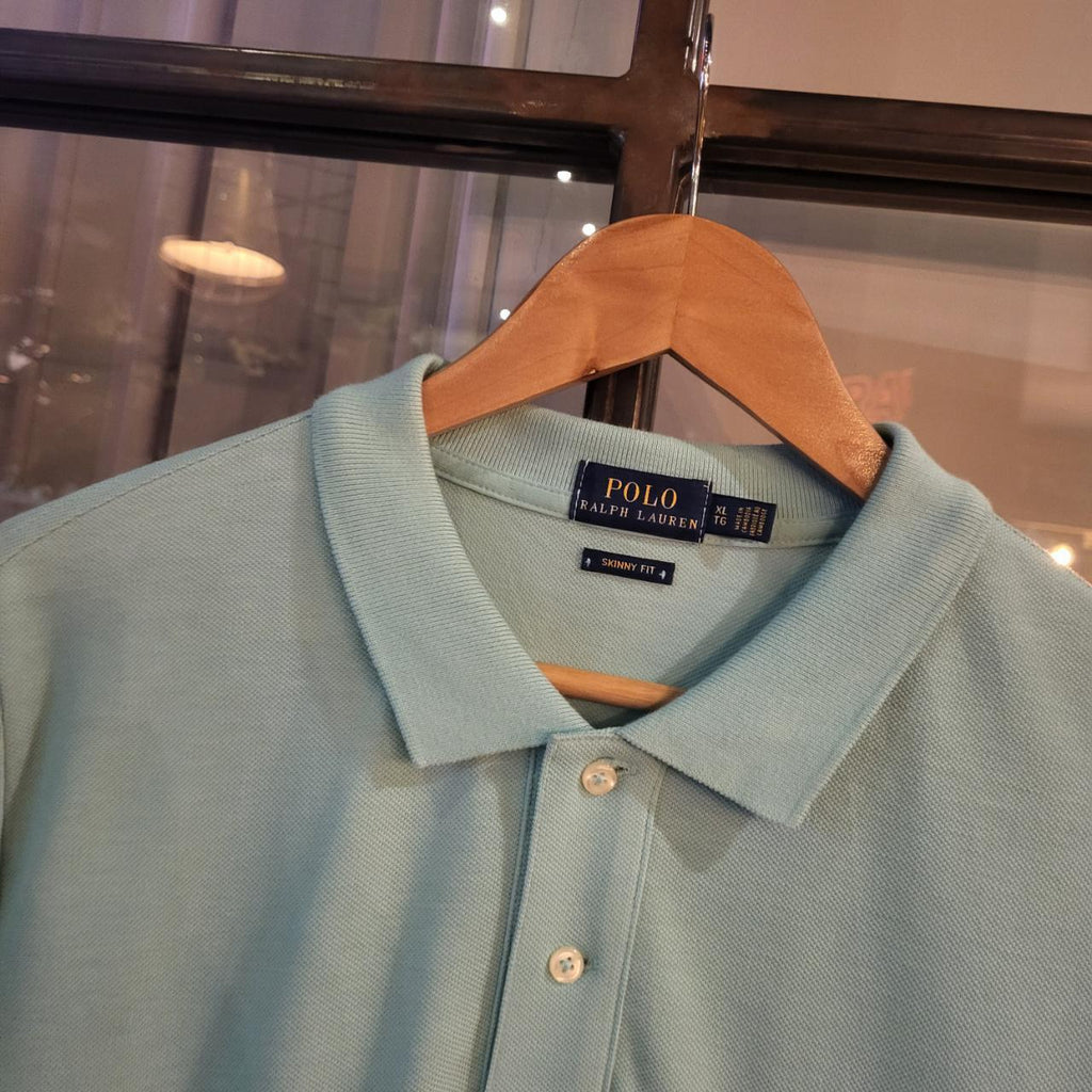 POL202 - Vintage Ralph Lauren Turquiose Polo Shirt Short Sleeve collared button up top #Y2K #preppy #chiefkeef #golf #oldmoney