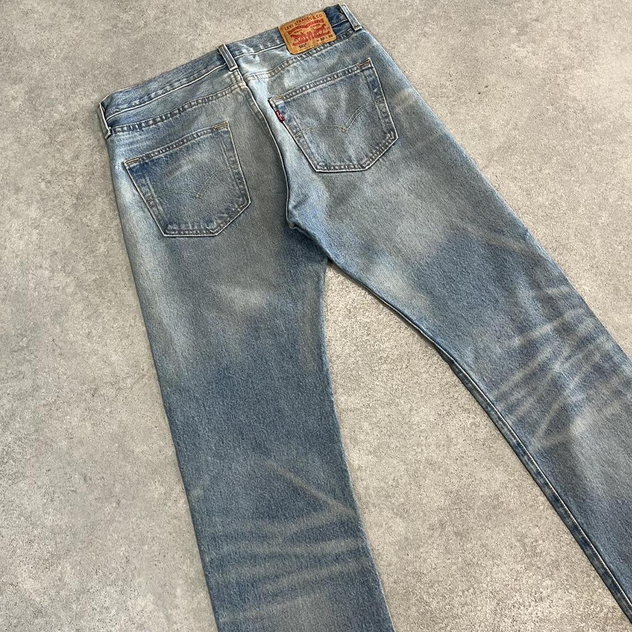 Levi’s 501 Distressed Light Wash Denim Jeans