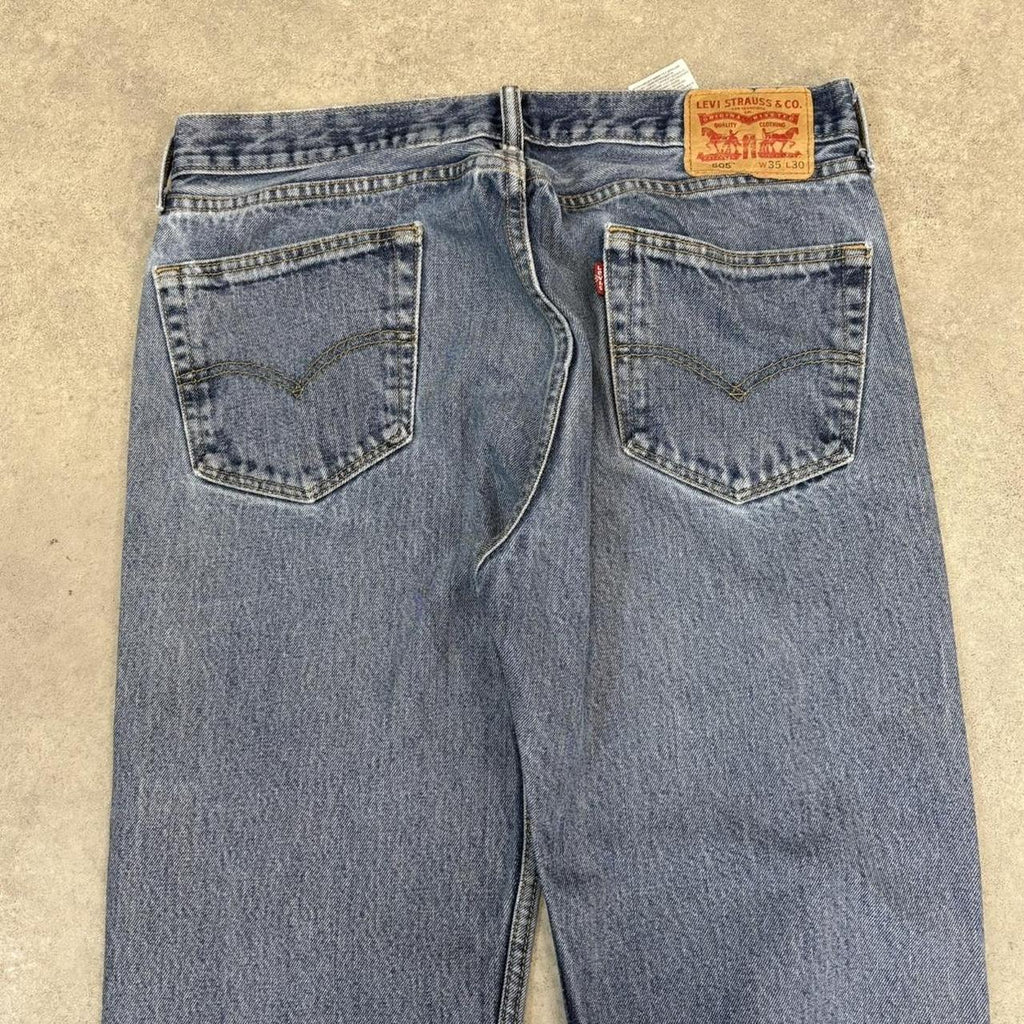 BR1912AGW-U - Vintage retro essential Levi's 505 Straight Leg Blue Wash Denim Jeans Trousers pants #denim #straightleg #levis #levis505
