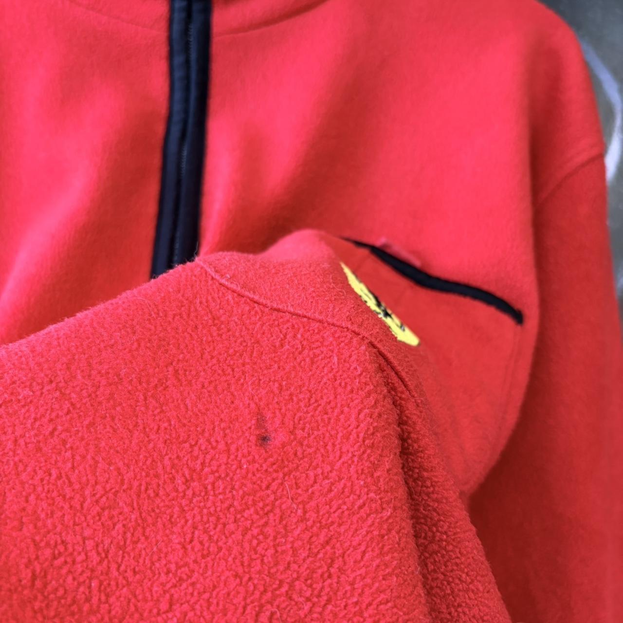 MES2710KP-U - Vintage Retro Essential Red Ferrari F1 Motorsport Racing 1/4 Zip Fleece Sweatshirt with embroidered patch logo #90s #ferrari #f1 #racing #motorsports