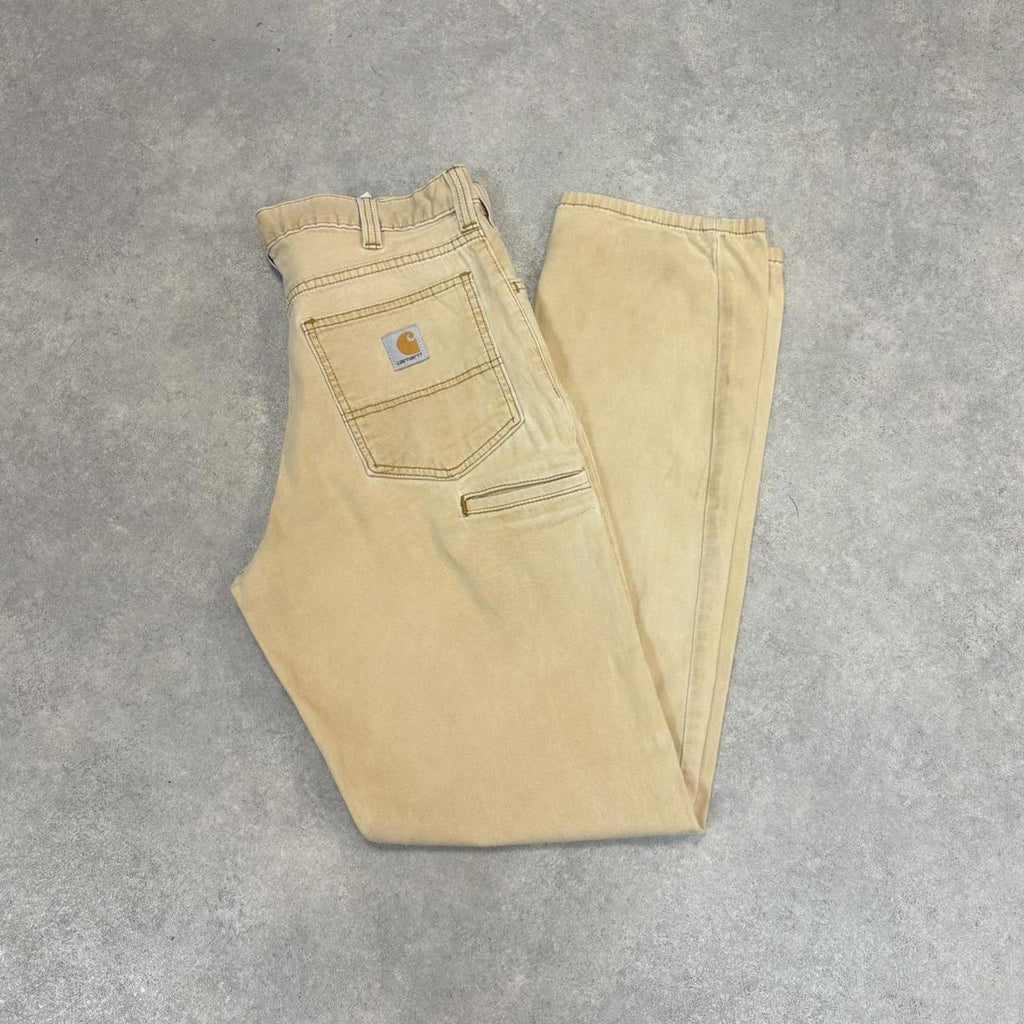 BR2701EL-U - Vintage retro essential  Carhartt Cream carpenter Trousers pants casual workwear #skater #utility #workwear #carpenter #carhartt