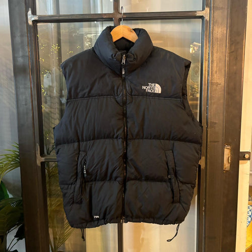 0325F90BR - Vintage Retro Essential Black The North Face feather down puffer padded gilet bodywarmer #gorpcore #hike #expedition #outdoor #tnf