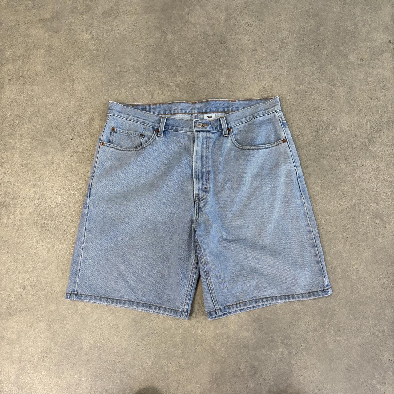 Vintage Levi’s 550 Jorts Mens 38”Light Blue Wash Denim Jean Shorts Baggy Wide Leg Skate Surf Hip Hop 00s Y2K