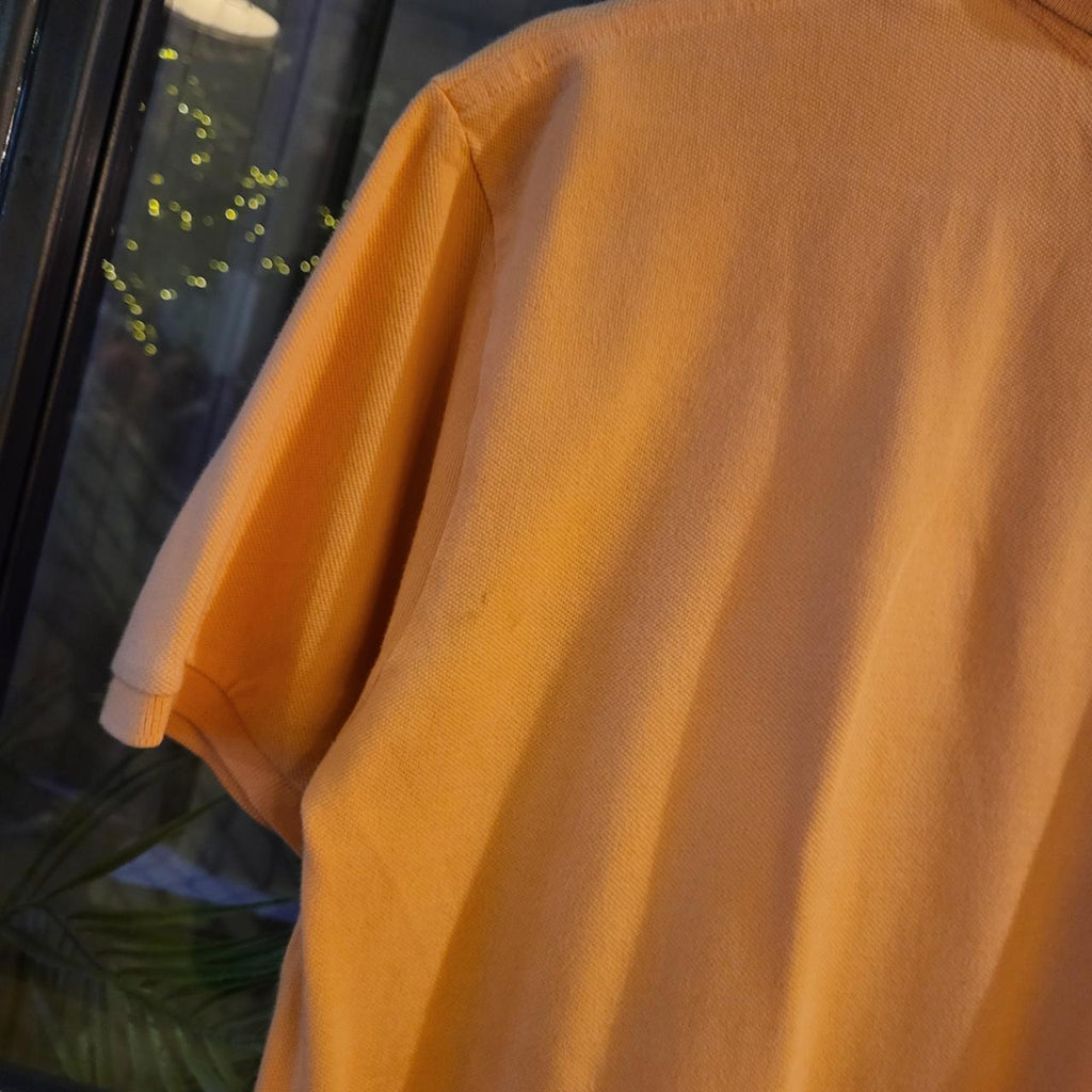 POL240 - Vintage Ralph Lauren Light Orange Polo Shirt Short Sleeve collared button up top #Y2K #preppy #chiefkeef #golf #oldmoney