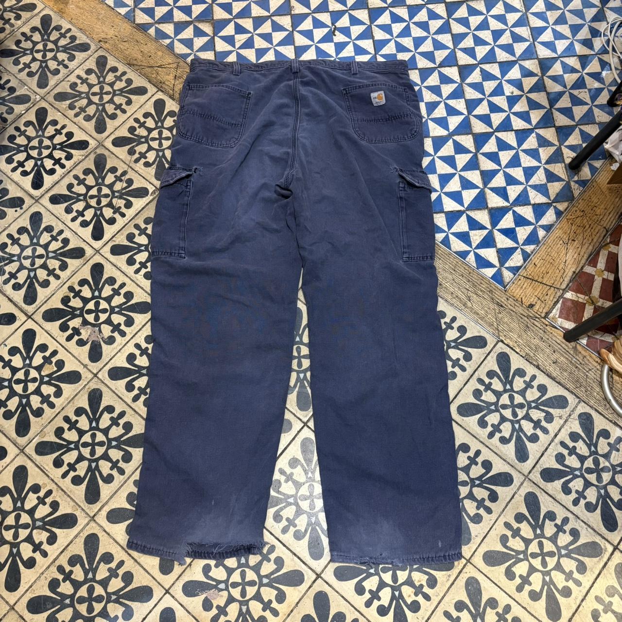 TRW406BR - Vintage retro essential  Navy Carhartt Cargo Carpenter Trousers pants casual workwear #skater #utility #workwear #cargo #carhartt