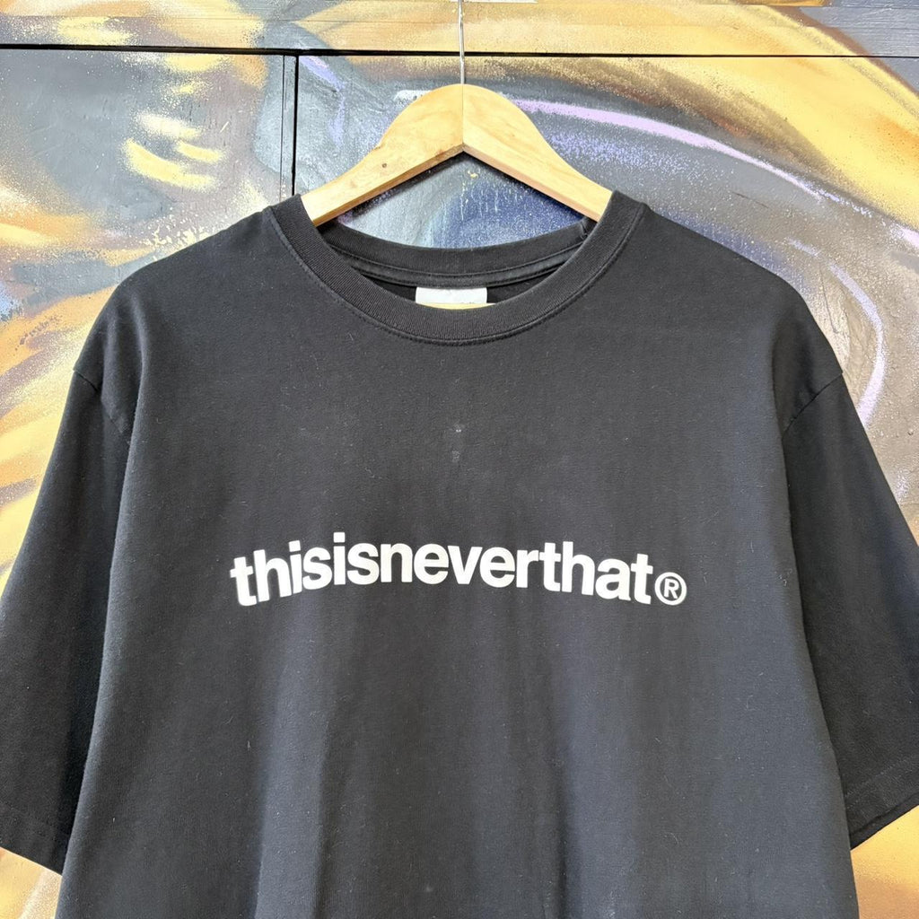 thisisneverthat Logo T-Shirt Mens Large Black Minimal Korean Streetwear Seoul Logo Tee Skate Street Vintage 90s Y2K