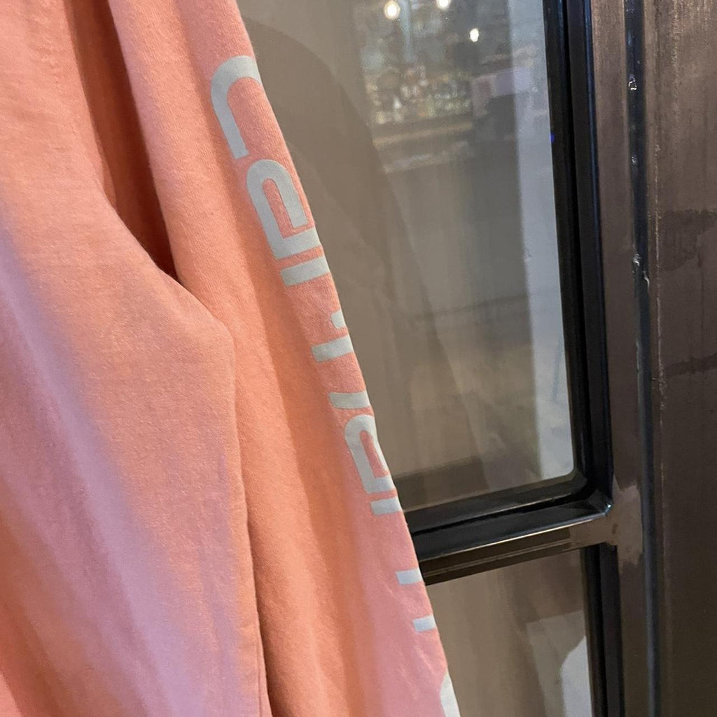 0125C94P - Vintage Retro Essential Peach Carhartt Longsleeve Graphic Print Top Tee T-shirt #90s #graphic #top #essential #carhartt