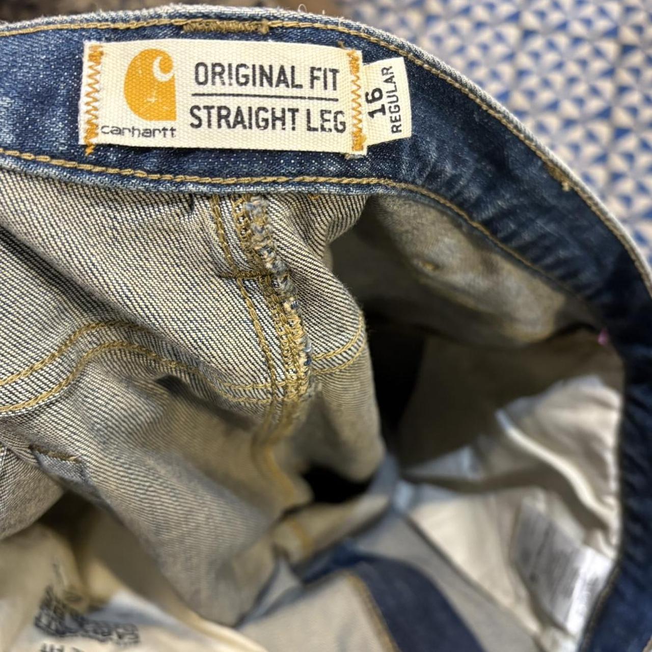 CP4703D-F - Vintage retro essential Carhartt Straight Leg Blue Wash Denim Jeans Trousers pants #denim #carhartt #straightleg #jeans #skater