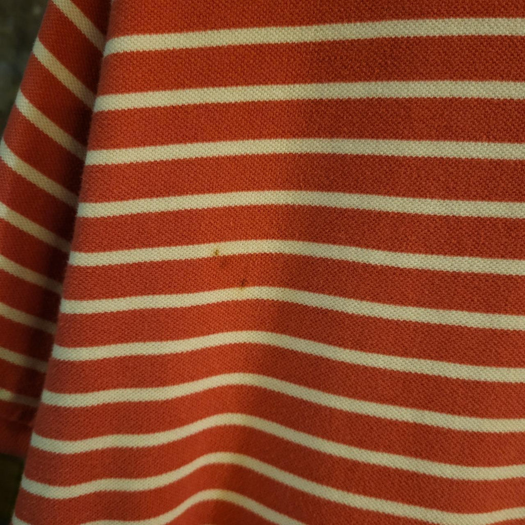 POL148 - Vintage Ralph Lauren Pink Striped Polo Short Sleeve collared button up top #Y2K #preppy #chiefkeef #golf two tone
