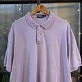POL537F - Vintage Retro Ralph Lauren Plain Lavender Polo Shirt Short Sleeve collared button up top  #Y2K #preppy #chiefkeef #oldmoney #ralphlauren