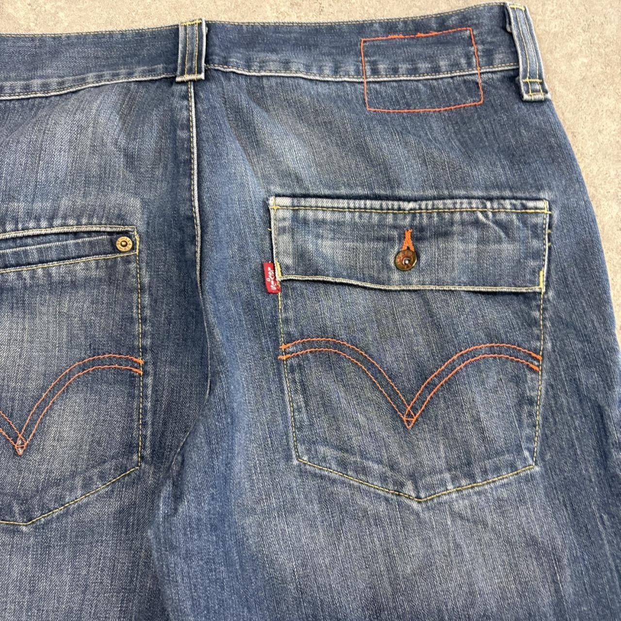 Vintage Blue Wash Levi’s Jorts Mens 32” Skate Surf Denim Jean Shorts Hip Hop Streetwear Y2K