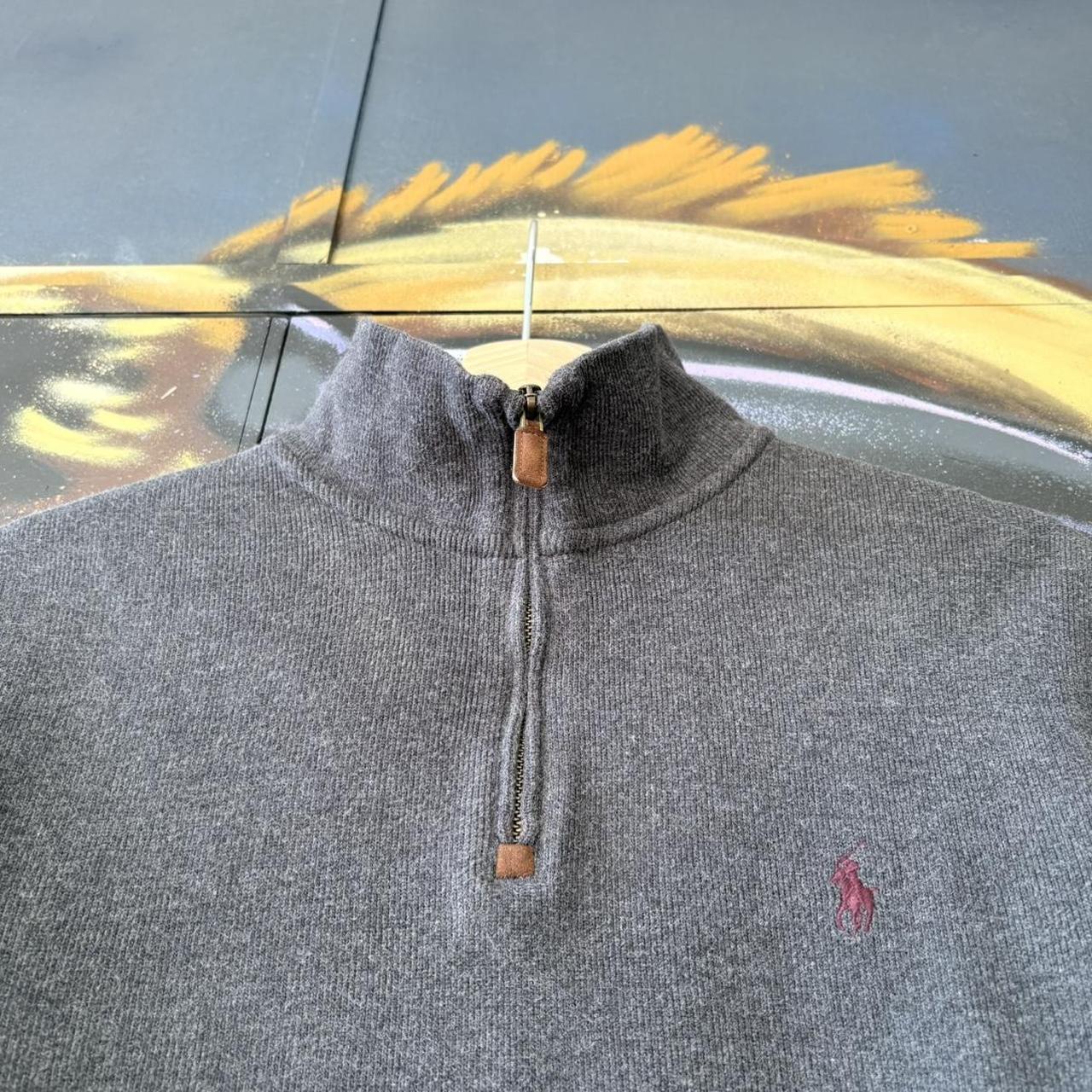 BR1602i-U - Vintage Ralph Lauren Dark Grey 1/4 quarter zip up Sweatshirt jumper fleece top #Y2K #preppy #quarterzip #smartcasual #oldmoney