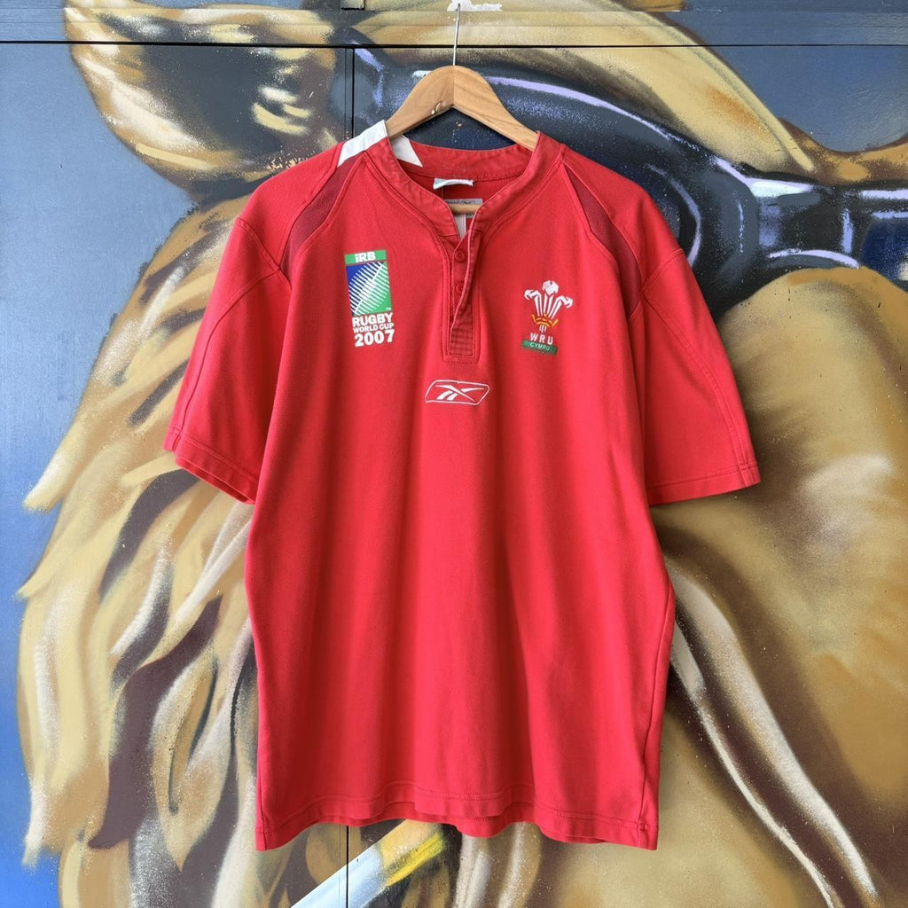 Vintage Reebok Wales Rugby Union 2007 Jersey Shirt Mens XL Red WRU World Cup Top Kit Home 6 Nations 90s Y2K