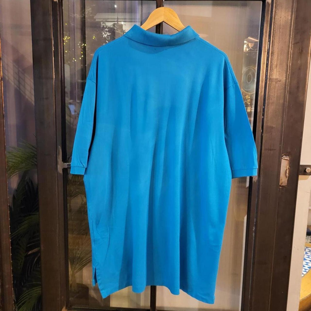 POL232-F - Vintage Ralph Lauren Blue Polo Shirt Short Sleeve collared button up top #Y2K #preppy #chiefkeef #golf #oldmoney