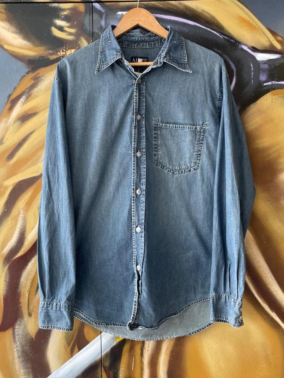 Armani Denim Chambray Button Up Shirt