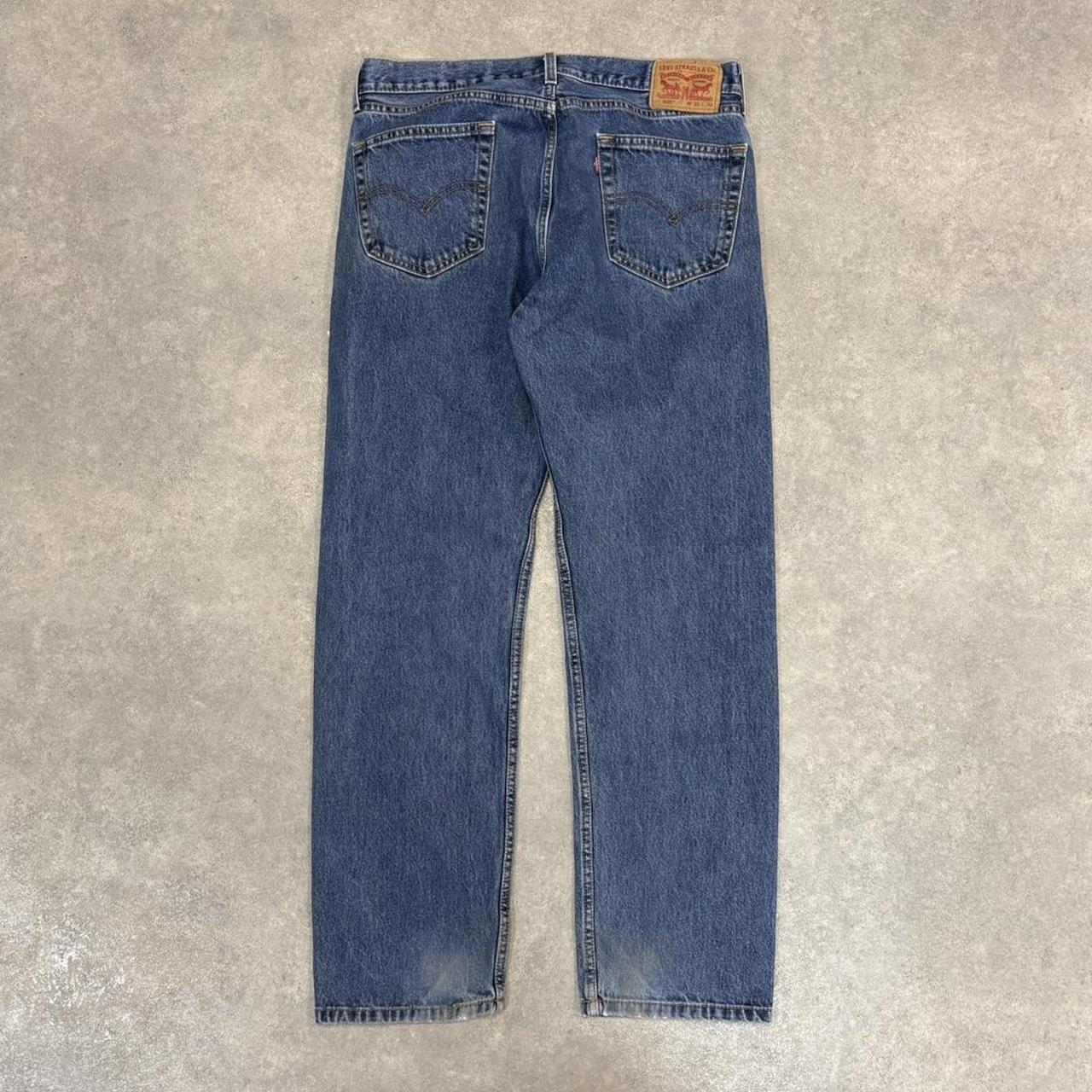 Vintage Blue Wash Levi’s 505 Jeans Mens 35” Mid-Rise Waist Straight Leg Denim Trousers Skate Western Vintage Y2K 90s