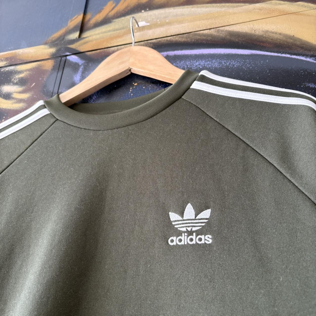 Adidas Originals Sweatshirt Mens Medium Essential 3 Stripes Panel Jumper Top 90s Y2K 00s