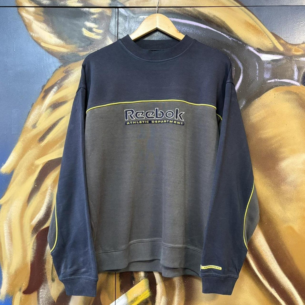 MA0109GY-U - Vintage Retro Essential Reebok Athletic Department Crewneck Jumper Sweatshirt with embroidered logo #90s #sportswear #essential #y2k #reebok