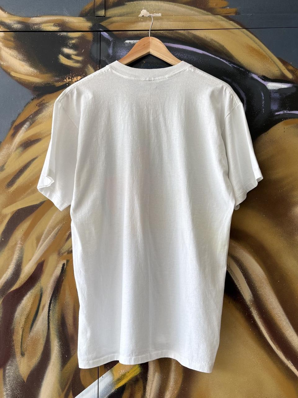 Vintage Graphic Print T shirt Mens XL White Souvenir Promo Safe Sex Funny Single Stitch Tee Top 90s