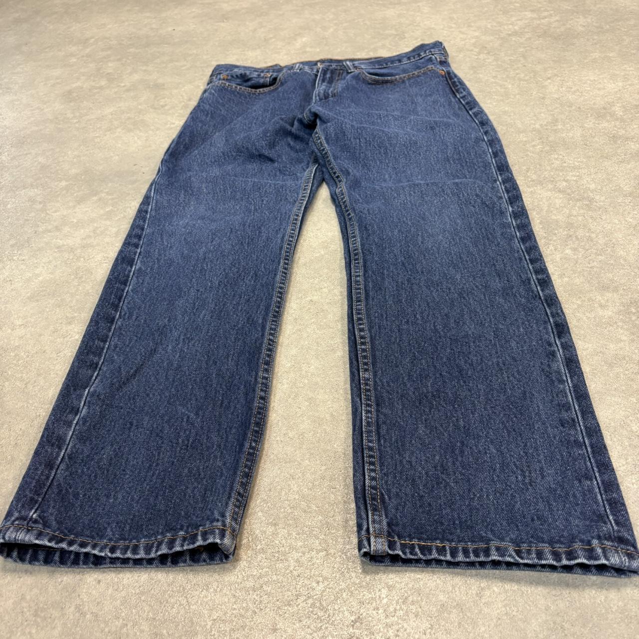 Vintage Dark Blue Wash Levi’s 505 Jeans Mens 34” Straight Leg Denim Trousers Skate Western Vintage Y2K 90s