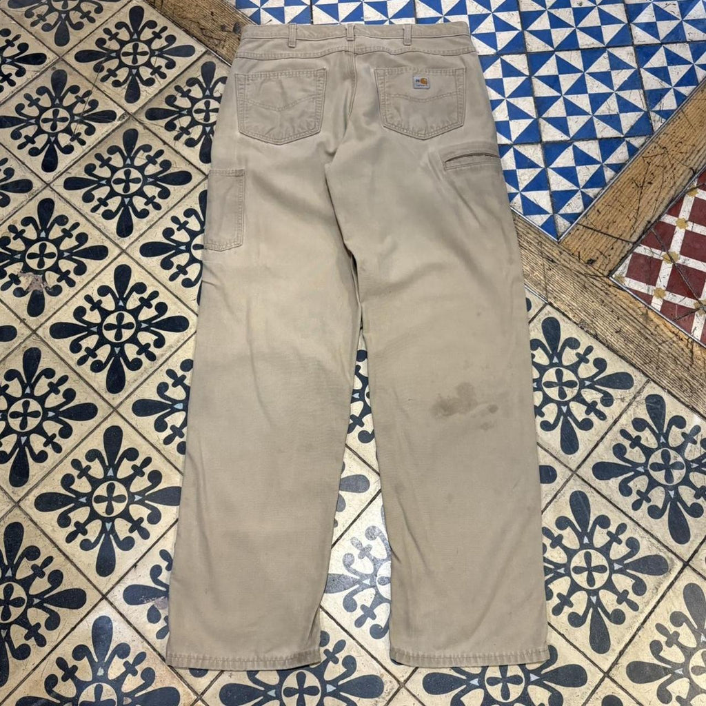 BR2401AD-F - Vintage retro essential  Beige Carhartt carpenter Trousers pants casual workwear #skater #utility #workwear #carpenter #carhartt