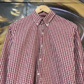 VIN1711H-U - Vintage Oliver Spencer Red and White Check Longsleeve collared button up polo shirt top #Y2K #preppy #chiefkeef #smartcasual #oldmoney