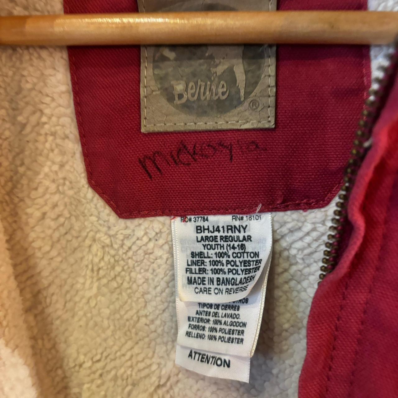 0125B38P - Vintage Retro Essential Red Active Style Jacket Full Zip Hooded Workwear Canvas Sherpa lined Jacket #workwear #utility #activejacket