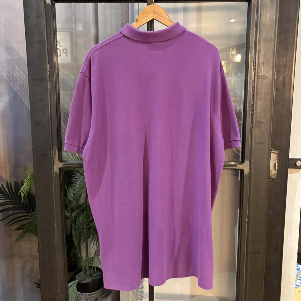 BR1912H-F - Vintage Retro Ralph Lauren Plain Purple Polo Shirt Short Sleeve collared button up top  #Y2K #preppy #chiefkeef #oldmoney #ralphlauren