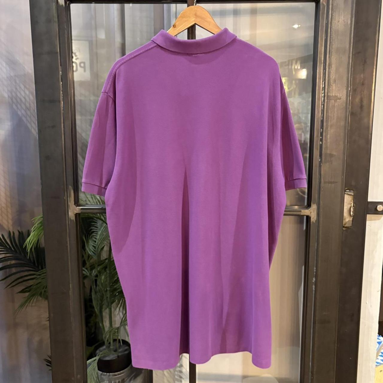 BR1912H-F - Vintage Retro Ralph Lauren Plain Purple Polo Shirt Short Sleeve collared button up top  #Y2K #preppy #chiefkeef #oldmoney #ralphlauren