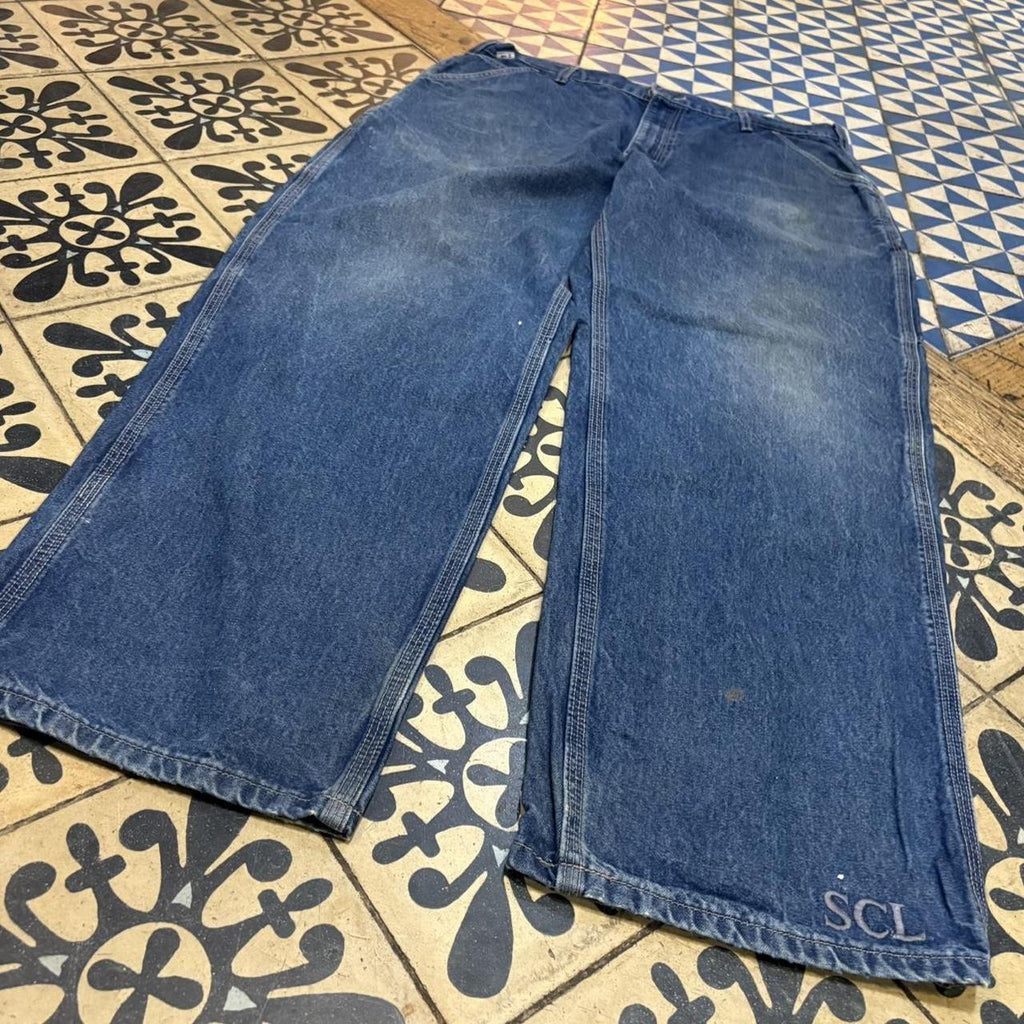 BR2306NL-F - Vintage retro essential  Carhartt Straight Leg Blue Wash Denim Carpenter Jeans Trousers pants #denim #carhartt #jeans #straightleg #skater