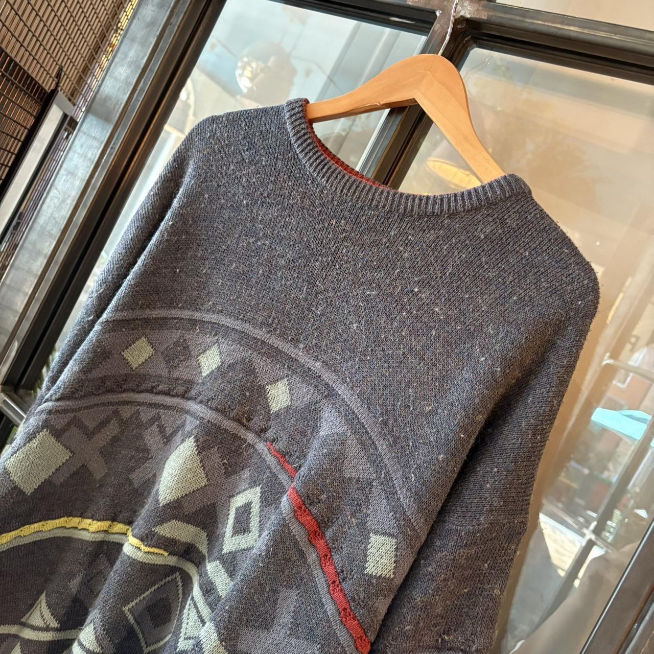 0225A25BR - Vintage Retro Essential Blue patterned argyle golf grandpa cosby sweatshirt crewneck knit Jumper #coogistyle #knitjumper #90s #grandad #knitted