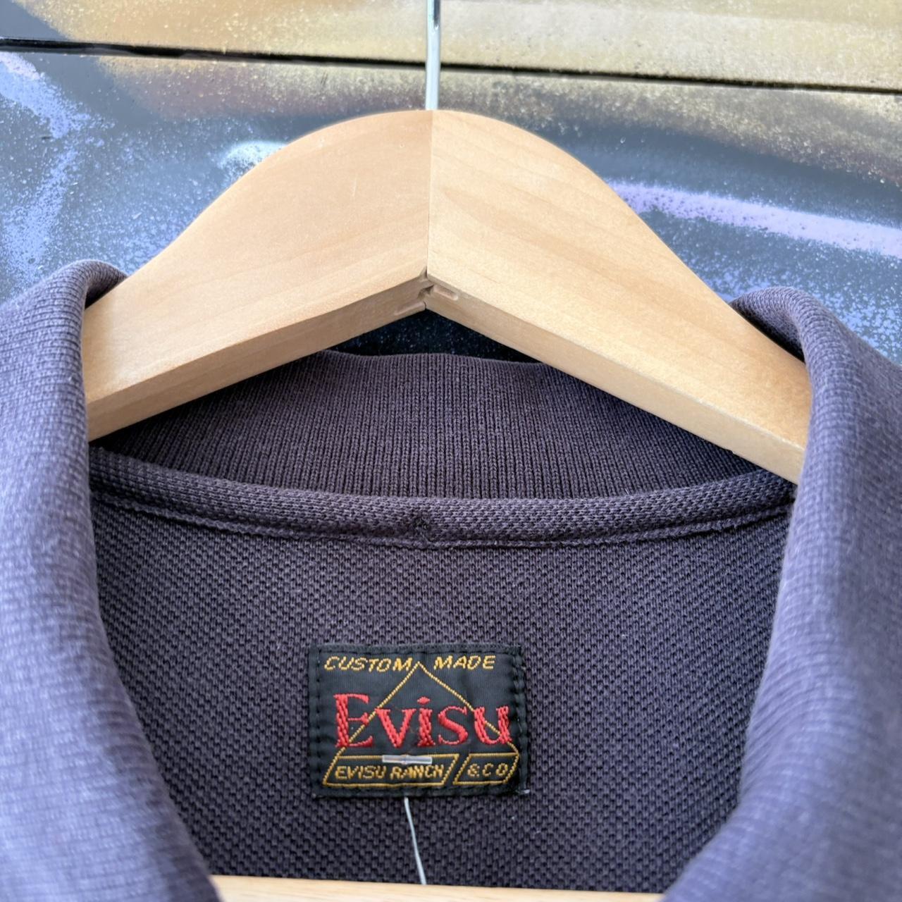 Vintage Retro Evisu Black Full Button Up Cotton Japanese Polo Shirt Short Sleeve striped collared and hem  #Y2K #preppy #chiefkeef #oldmoney #evisu