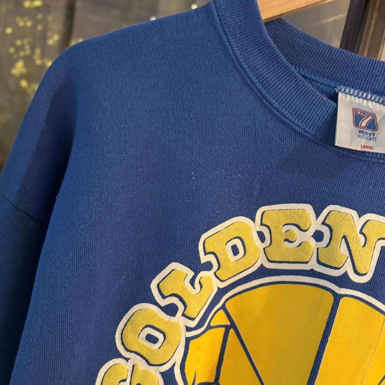 0125C11 - Vintage Retro Essential NBA Logo 7 Golden State Warriors Crewneck Jumper Sweatshirt with big spellout print logo #90s #basketball #nba #warriors #goldenstatewarriors
