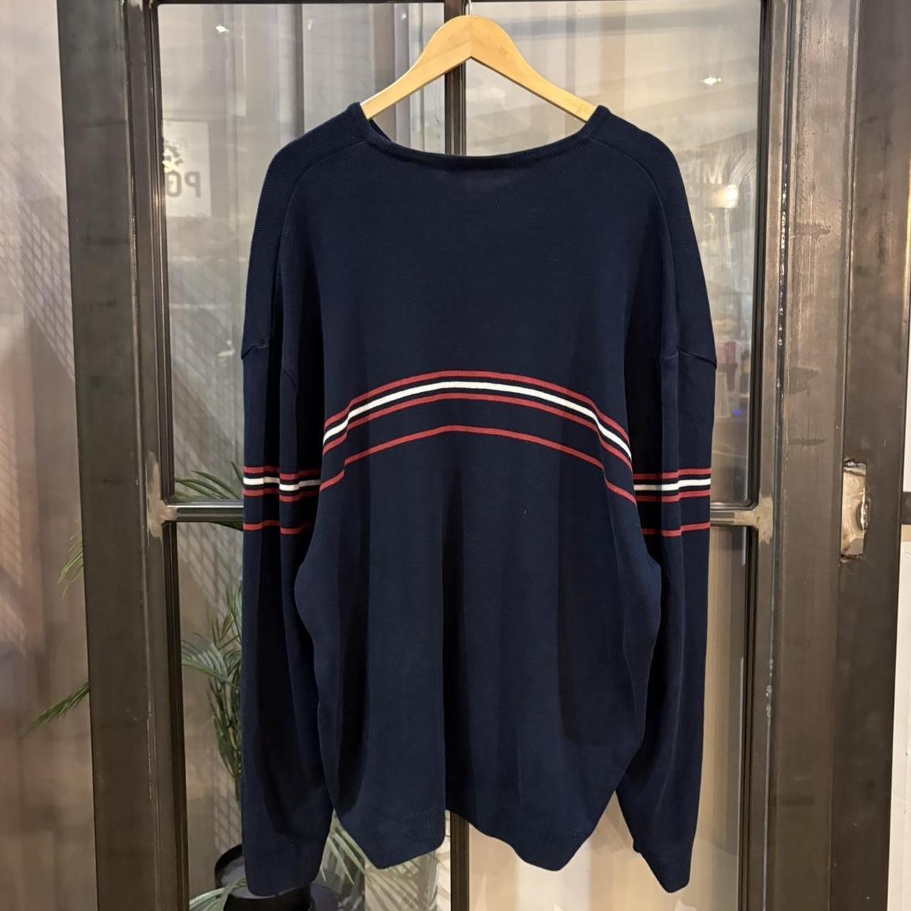 MA0109EX-P - Vintage Retro Essential Navy Lacoste patterned argyle golf grandpa cosby v-Neck sweatshirt crewneck knit Jumper #lacoste #knitjumper #90s #grandad #knitted