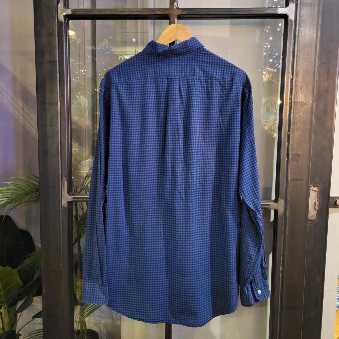 RLS036-P - Vintage Ralph Lauren Navy Blue Checekered Button Up Shirt Longsleeve collared top #Y2K #preppy #smartcasual #golf #oldmoney