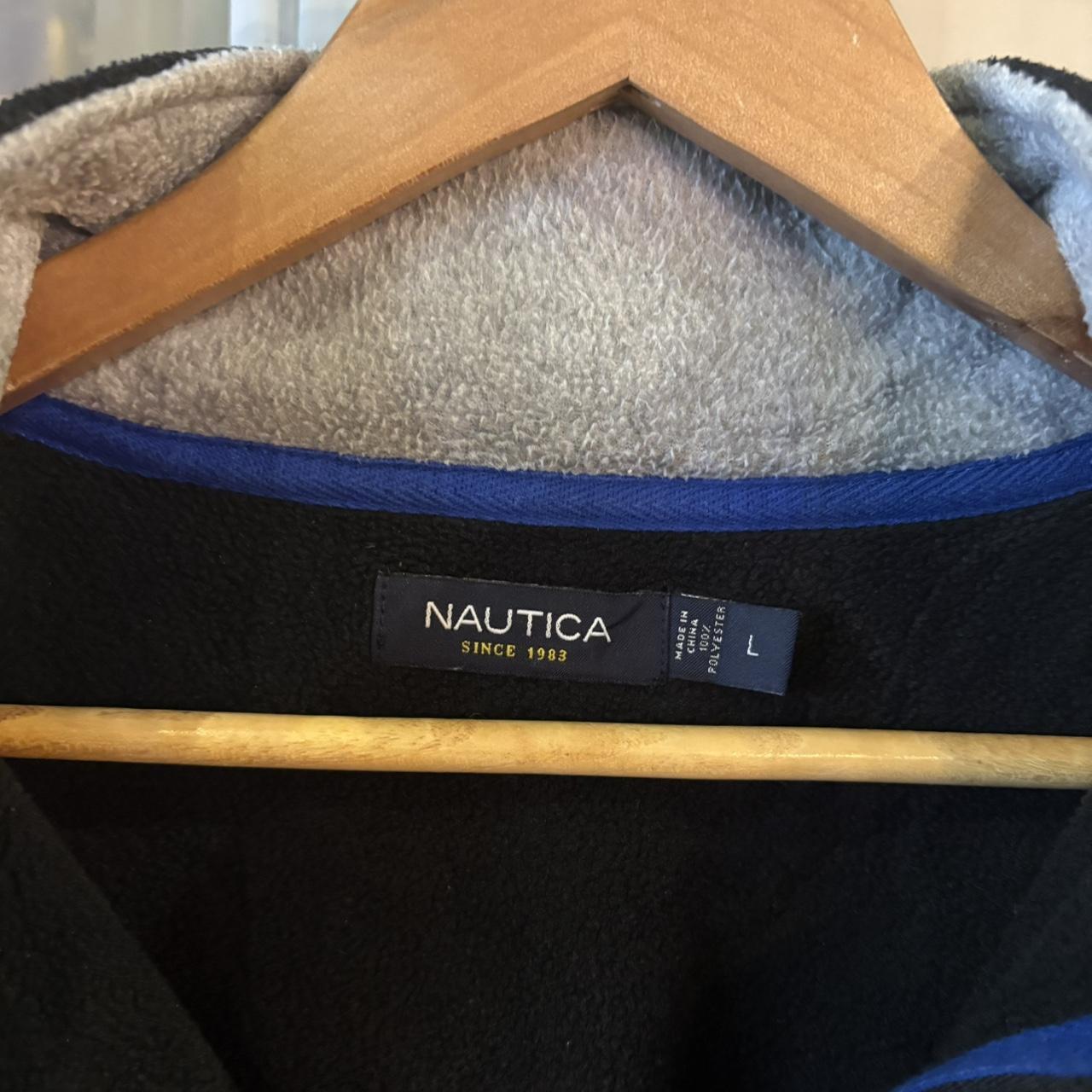 SWT381BR - Vintage retro essential Black Nautica 1/4 zip up outdoor fleece jacket #pullover #outdoor #sportwear #nautica #y2k