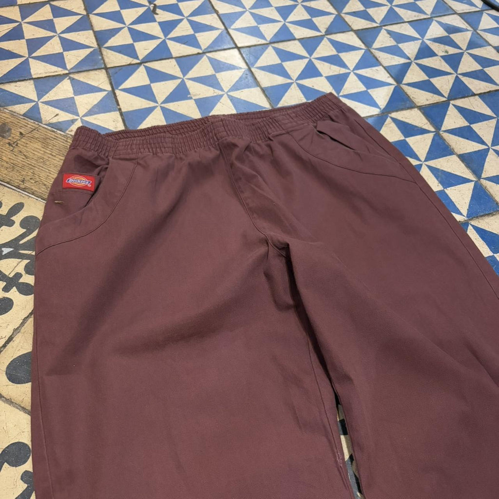 TRW498F-P - Vintage retro essential Maroon Dickies Surfer Parachute 3/4 Loose Lightweight Trousers pants casual workwear #skater #parachute #workwear #surfer #dickies