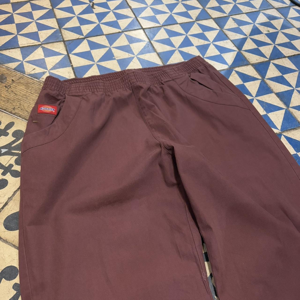 TRW498F-P - Vintage retro essential Maroon Dickies Surfer Parachute 3/4 Loose Lightweight Trousers pants casual workwear #skater #parachute #workwear #surfer #dickies