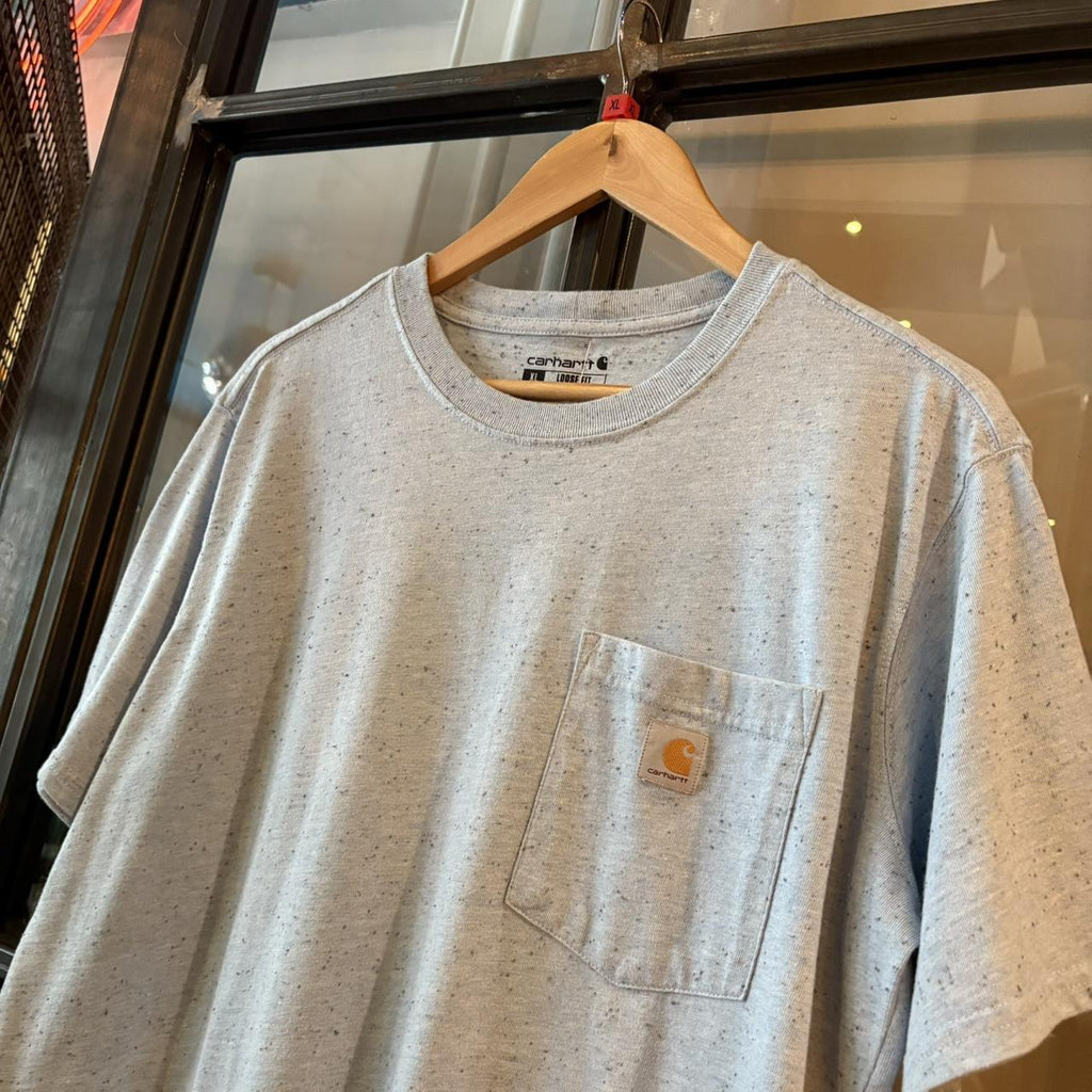 TEE486P- Vintage Retro Essential Light Blue Carhartt Pocket Top Tee T-shirt with embroidered patch logo #skater #workwear #carhartt #y2k #pockettop