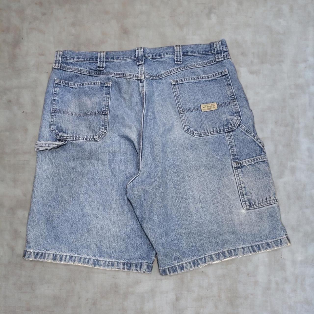 JRT5027 - American Vintage Denim Oversized Baggy Shorts Jorts with detailed embroidered Logo graphic carpenter workwear Old School Hip Hop skate grunge faded 90s Y2K style