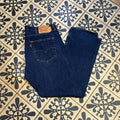 BR2804BB-F - Vintage retro essential  Levi’s 501 Straight Leg Dark Blue Wash Denim Jeans Trousers pants #denim #straightleg #levis501 #levis