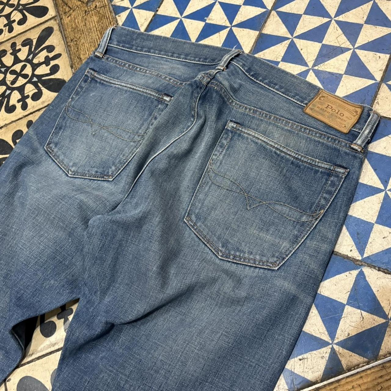 TRW478F - Vintage retro essential Polo Ralph Lauren Blue Wash Denim Jeans Trousers pants #denim #straightleg #poloralphlauren